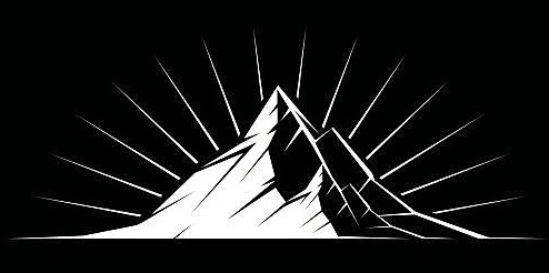 Illustration of a mountain peak silhouette by night Illustration of a mountain peak silhouette by night